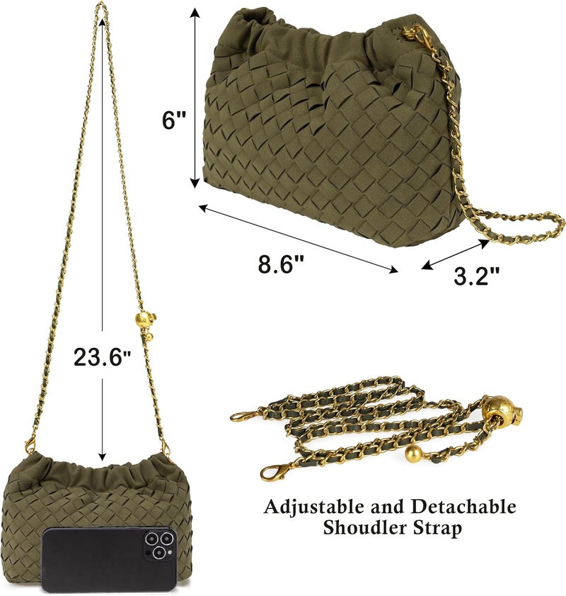 Joryin Woven Women's Crossbody Bag & Evening Purse, Trendy Dumpling Clutch & Hobo Cloud Shoulder Bag Trendy Dumpling Clutch - Image 5